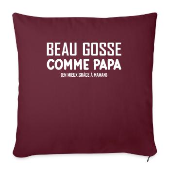Beau Gosse Comme Papa Cadeau Maman Body Enceinte - Housse de coussin décorative 45 x 45 cm - bordeaux - Devant