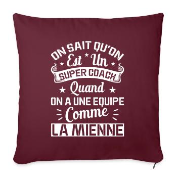 Sport Coach Anniversaire Noël Idée Cadeau Humour - Housse de coussin décorative 45 x 45 cm - bordeaux - Devant