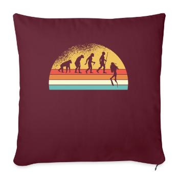 Évolution De La Plongée Vintage Idée Cadeau Mer - Housse de coussin décorative 45 x 45 cm - bordeaux - Devant