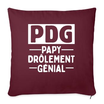 Papy Drôlement Génial Anniversaire Cadeau Citation - Housse de coussin décorative 45 x 45 cm - bordeaux - Devant