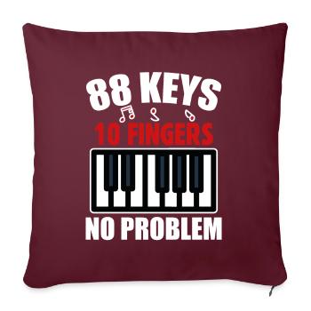 88 Touches Musique Piano Clavier Idée Cadeau Hobby - Housse de coussin décorative 45 x 45 cm - bordeaux - Devant