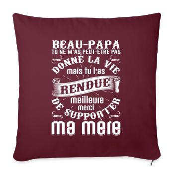 Beau-père Beau Papa Beaupère Beau-papa Amour Bonus - Housse de coussin décorative 45 x 45 cm - bordeaux - Devant