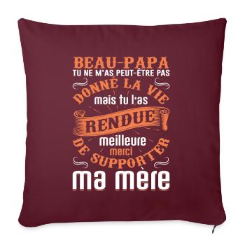 Beau-père Beau Papa Beaupère Beau-papa Amour Bonus - Housse de coussin décorative 45 x 45 cm - bordeaux - Devant