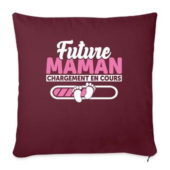 Future Maman Idée Cadeau Enceinte Amour Cool - Housse de coussin décorative 45 x 45 cm - bordeaux - Devant