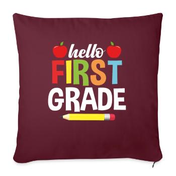 Bonjour Première Année - Housse de coussin décorative 45 x 45 cm - bordeaux - Devant