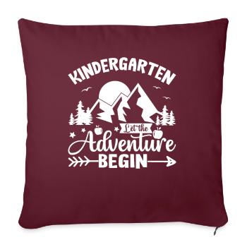 Maternelle L'aventure Commence - Housse de coussin décorative 45 x 45 cm - bordeaux - Devant