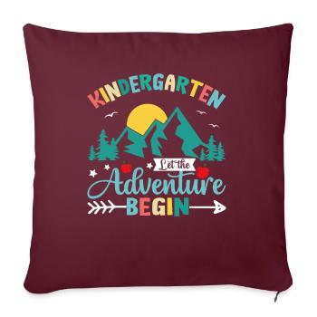 Maternelle L'aventure Commence - Housse de coussin décorative 45 x 45 cm - bordeaux - Devant