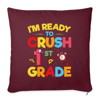 Je Suis Prêt À Écraser La 1ère Année - Housse de coussin décorative 45 x 45 cm - bordeaux - Devant