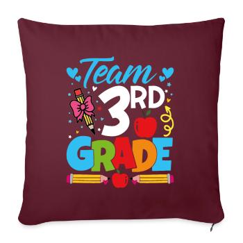 Équipe 3e Année - Housse de coussin décorative 45 x 45 cm - bordeaux - Devant