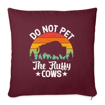 Ne Pas Caresser Les Vaches En Peluche - Housse de coussin décorative 45 x 45 cm - bordeaux - Devant