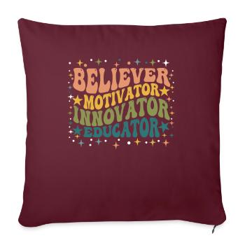 Gläubiger Motivator Innovator Pädagoge - Sofakissenbezug 45 x 45 cm - Burgunderrot - Vorne