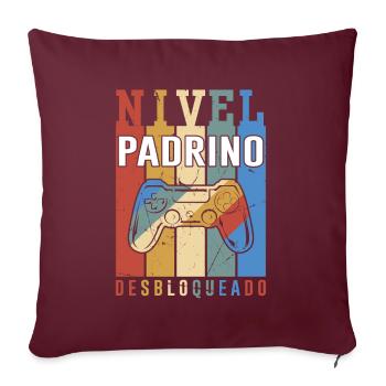 Niveau Parrain Débloqué - Housse de coussin décorative 45 x 45 cm - bordeaux - Devant
