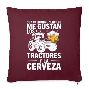 Un Mec Simple J'aime Les Tracteurs Et Les Apéros - Housse de coussin décorative 45 x 45 cm - bordeaux - Devant