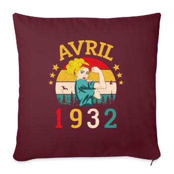 MILLÉSIME AVRIL 1932 ÉDITION LIMITÉE - Housse de coussin décorative 45 x 45 cm - bordeaux - Devant