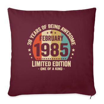 38 Ans D'être Génial Depuis Février 1985 - Housse de coussin décorative 45 x 45 cm - bordeaux - Devant