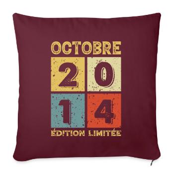 Anniversaire Vintage Idée Cadeau Octobre 2014 - Housse de coussin décorative 45 x 45 cm - bordeaux - Devant