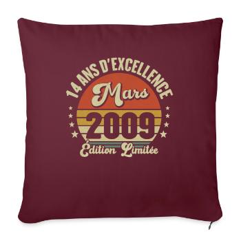 14 Ans D'excellence Mars 2009 Édition Limitée - Housse de coussin décorative 45 x 45 cm - bordeaux - Devant