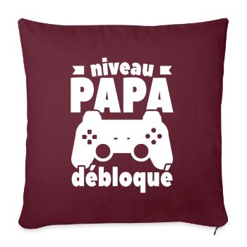 Niveau Papa Débloqué - Housse de coussin décorative 45 x 45 cm - bordeaux - Devant