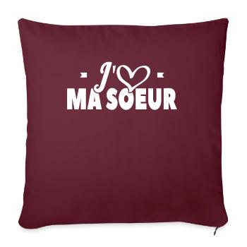 J'aime Ma Soeur - Housse de coussin décorative 45 x 45 cm - bordeaux - Devant