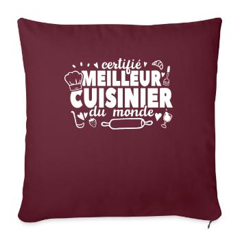 Quand Je Cuisine Faut Pas Me Stresser - Housse de coussin décorative 45 x 45 cm - bordeaux - Devant