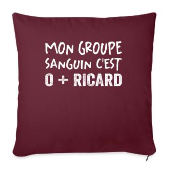 Mon Groupe Sanguin - Housse de coussin décorative 45 x 45 cm - bordeaux - Devant