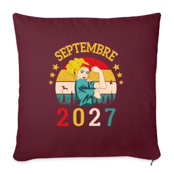 Septembre 2027 Anniversaire Vintage Idée Cadeau - Housse de coussin décorative 45 x 45 cm - bordeaux - Devant