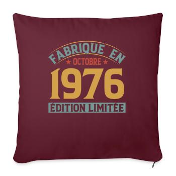 Fabriqué En Octobre 1976 Édition Limitée - Housse de coussin décorative 45 x 45 cm - bordeaux - Devant