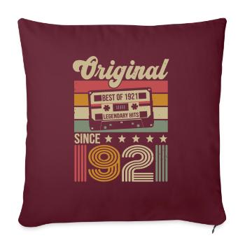 Vintage Geburtstag Originelle Geschenkidee 1921 - Sofakissenbezug 45 x 45 cm - Burgunderrot - Vorne