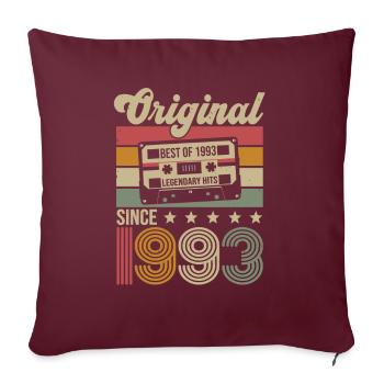 Vintage Geburtstag Original Geschenkidee 1993 - Sofakissenbezug 45 x 45 cm - Burgunderrot - Vorne