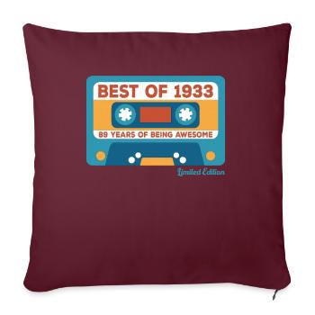 1933 Vintage Vintage Retro Geburtstagsgeschenk - Sofakissenbezug 45 x 45 cm - Burgunderrot - Vorne