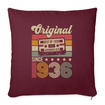 Vintage Geburtstag Original Geschenkidee 1936 - Sofakissenbezug 45 x 45 cm - Burgunderrot - Vorne