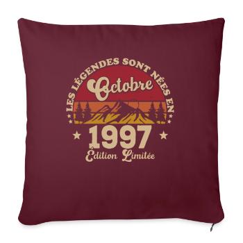 Les Légendes Sont Nées En Octobre 1997 - Housse de coussin décorative 45 x 45 cm - bordeaux - Devant