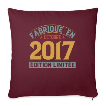 Hergestellt im Oktober 2017 limitierte Auflage - Sofakissenbezug 45 x 45 cm - Burgunderrot - Vorne