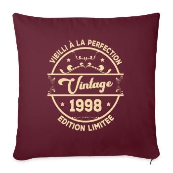 Vintage 1998 Retro Geburtstagsgeschenkidee 1998 - Sofakissenbezug 45 x 45 cm - Burgunderrot - Vorne