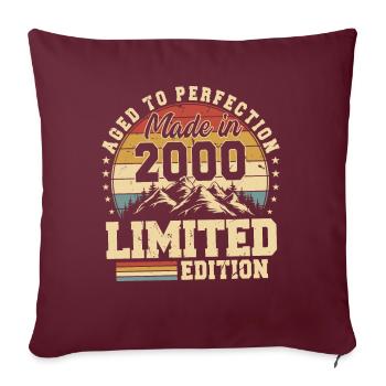 Vieilli À La Perfection Fabriqué En 2000 - Housse de coussin décorative 45 x 45 cm - bordeaux - Devant