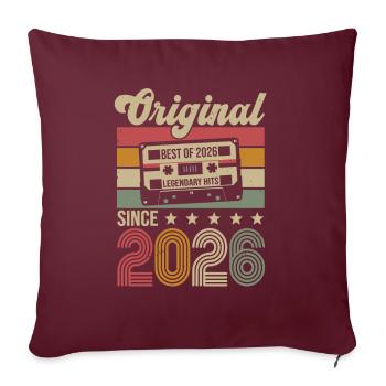 Vintage Geburtstag Original Geschenkidee 2026 - Sofakissenbezug 45 x 45 cm - Burgunderrot - Vorne
