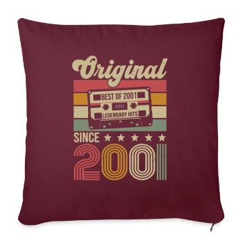Vintage Geburtstag Original Geschenkidee 2001 - Sofakissenbezug 45 x 45 cm - Burgunderrot - Vorne