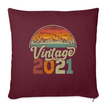 Vintage 2021 - Housse de coussin décorative 45 x 45 cm - bordeaux - Devant