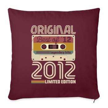 Vintage Geburtstag Original Geschenkidee 2012 - Sofakissenbezug 45 x 45 cm - Burgunderrot - Vorne