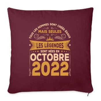Les Légendes Sont Nées En Octobre 2022 - Housse de coussin décorative 45 x 45 cm - bordeaux - Devant