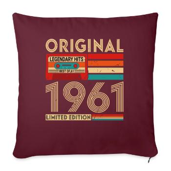 Original legendäre Hits Das Beste von 1961 - Sofakissenbezug 45 x 45 cm - Burgunderrot - Vorne