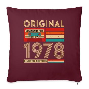 Original legendäre Hits Das Beste von 1978 - Sofakissenbezug 45 x 45 cm - Burgunderrot - Vorne