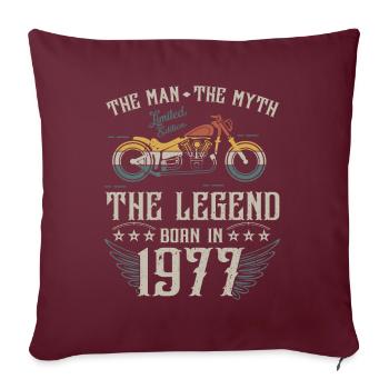 L'homme Le Mythe La Légende Né En 1977 Cadeau - Housse de coussin décorative 45 x 45 cm - bordeaux - Devant
