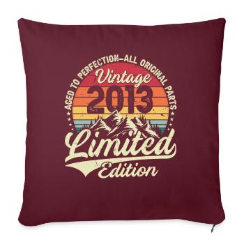 Anniversaire 2013 Vintage Née en 2013 Vintage Best - Housse de coussin décorative 45 x 45 cm - bordeaux - Devant