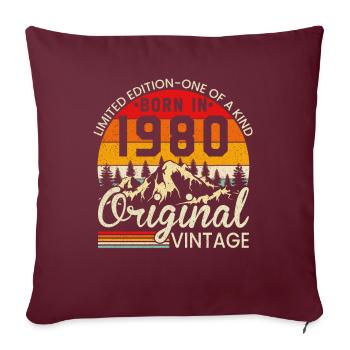 Unique En Son Genre Né En 1980 Millésime Original - Housse de coussin décorative 45 x 45 cm - bordeaux - Devant