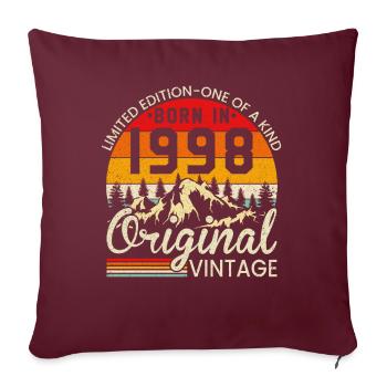 Né en 1998 Original Vintage - Housse de coussin décorative 45 x 45 cm - bordeaux - Devant