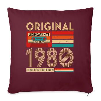 Original legendäre Hits Best of 1980 - Sofakissenbezug 45 x 45 cm - Burgunderrot - Vorne
