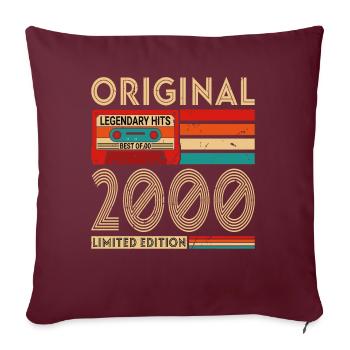 Original legendäre Hits Best of 2000 - Sofakissenbezug 45 x 45 cm - Burgunderrot - Vorne