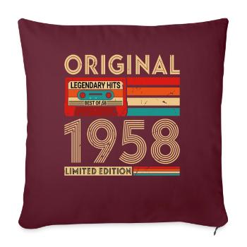 Original legendäre Hits Das Beste von 1958 - Sofakissenbezug 45 x 45 cm - Burgunderrot - Vorne