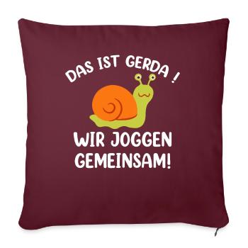 Das Ist Gerda Wir Joggen Gemeinsam - Sofakissenbezug 45 x 45 cm - Burgunderrot - Vorne